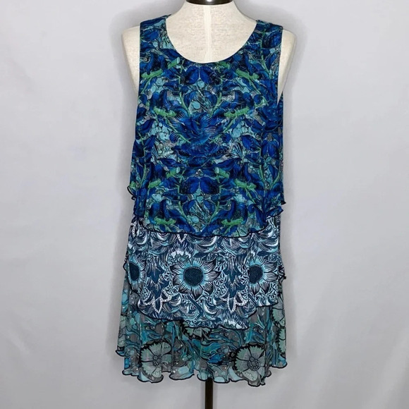 Desigual Locomotion Layered Dress in Blues - Small - Picture 2 of 10